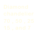 Diamond chandelier 
70 , 50 , 25
15 , and 7